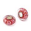 Lampwork & Brass Core European Beads LAMP-P019-01P-16-2
