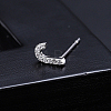 Platinum Brass Micro Pave Cubic Zirconia Stud Earrings XI6969-10-1