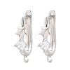 Brass Micro Pave Cubic Zirconia Hoop Earring Findings CU-CBAB5B4-08P-1