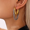Two Tone 304 Stainless Steel Hoop Earrings FS-WGF65B4-01-2