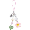 1Pc Alloy Polyester Mobile Straps AJEW-BM0001-22B-1