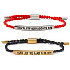 2Pcs DON'T LET THE HARD DAYS WIN 304 Stainless Steel Charm Motivational Quote Bracelets FG5463-4-4