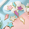 8Pcs 8 Colors Polyester Self-adhesion Embroider Thread Iron on/Sew On Patches PATC-TA0001-35-7