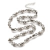 304 Stainless Steel Oval Infinity Link Chain Necklaces for Women Men NJEW-K249-20B-P-4
