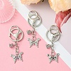 Alloy Rhineston and ABS Plastic Pearl Keychain KEYC-YW00028-01-4