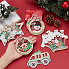 22Pcs 11 Style Christmas Theme Natural Wood Big Pendants WOOD-CA0001-51-3