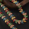 Butterfly Brass Enamel Links Bracelets for Women BJEW-B125-01G-3