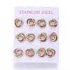 304 Stainless Steel Stud Earrings EJEW-L241-02C-3