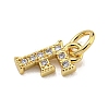 Initial Letter Brass with Cubic Zirconia Charms KK-Q814-26F-G-2