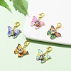 Butterfly Alloy Enamel & Glass Rhinestone Pendant Decorations HJEW-JM01372-2