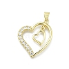 Brass Micro Pave Cubic Zirconia Pendants KK-K400-44G-1