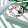 Curved Tube Acrylic Beads Stretch Bracelet for Teen Girl Women BJEW-JB06944-02-2
