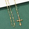 201 Stainless Steel Rosary Bead Necklaces NJEW-B143-05G-3