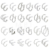24 Pairs Zinc Alloy Stud Earring & Hoop Earring Sets EJEW-UN0005-42A-1