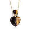 1Pc Natural Gemstone Heart Perfume Bottle Pendant Necklaces NJEW-PH0001-61B-1