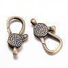 Brass Micro Pave Cubic Zirconia Lobster Claw Clasps KK-P051-02AB-1