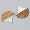 Opaque Resin & Walnut Wood Pendants RESI-S389-046A-C04-2
