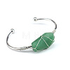 Natural Green Aventurine Wire Wrapped Cuff Bangles WG81AD5-03-2