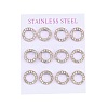 PVD Vacuum Plating 304 Stainless Steel Stud Earrings EJEW-C099-09RG-02-1