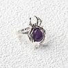 Natural Amethyst Spider Open Cuff Rings PW-WGC70E9-03-1