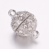 Alloy Rhinestone Magnetic Clasps with Loops X-BSAHH050-2