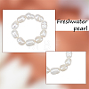 1Pc Natural Pearl Beaded Stretch Finger Ring for Women RJEW-AN0001-02-3