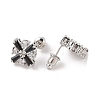 Rack Plating Brass Micro Pave Cubic Zirconia Stud Earrings EJEW-I304-05P-3