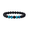 8MM Round Dyed Natural Tiger Eye and Lava Rock Yoga Beaded Stretch Bracelets ZG6546-4-1