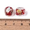 Handmade Gold & Silver Foil Glass Beads FOIL-Q003-01G-4
