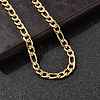 7MM 304 Stainless Steel Figaro Chain Necklaces for Women Men NJEW-B134-04B-G-2