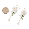 Shell Pearl Dangle Earrings EJEW-TA00617-02-4