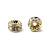 Rack Plating Brass Crystal Rhinestone Rondelle Space Beads RB-D303-G-3