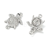 Brass Micro Pave Clear Cubic Zirconia Sea Animals Connector Charms KK-H280-01A-P-2
