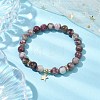 8mm Round Natural Plum Blossom Tourmaline Beaded Stretch Bracelets BJEW-JB10469-01-2