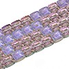 Electroplate Transparent Glass Beads Strands X-EGLA-N017-03F-1