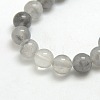 Natural Gemstone Cloudy Quartz Round Bead Strands G-O021-6mm-03B-2