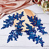 Gorgecraft 4 Pairs Leaves Polyster Embroidery Ornaments Accessories DIY-GF0005-69B-4