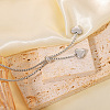 304 Stainless Steel Heart Tassel Lariat Necklaces for Women WG6DC06-02-1