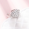 Brass Micro Pave Cubic Zirconia Cuff Open Rings RJEW-C153-02P-2