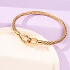 304 Stainless Steel Twisted Rope Cuff Bangles with S Clasps for Women SA-CBA2192-02G-3