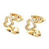 Brass Micro Pave Clear Cubic Zirconia Cuff Earrings EJEW-F370-31G-3