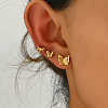 3 Pairs Fashionable 201 Stainless Steel Butterfly & Dragonfly Stud Earrings VU6612-1