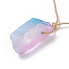 Natural Quartz Crystal Nugget Pendant Necklace NJEW-JN03940-5