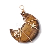 Natural Mixed Stone Copper Wire Wrapped Pendants PALLOY-JF02685-2
