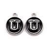 Platinum Plated Alloy Charms LS-ENAM-S118-02U-P-1