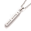 Rectangle with Word I Love You 304 Stainless Steel Pendant Necklace with Alloy Cable Chain for Women NJEW-M192-01P-1