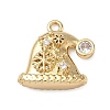 Brass Micro Pave Cubic Zirconia Charms LS-KK-H521-02B-G-1