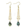 Shell Pearl & Abalone Shell/Paua Shell Dangle Earrings for Women EJEW-JE07328-5