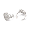 Hollow Heart Brass Micro Pave Cubic Zirconia Cuff Earrings for Women EJEW-P281-06P-2