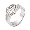 304 Stainless Steel Micro Pave Cubic Zirconia Finger Rings for Women RJEW-K316-06P-4